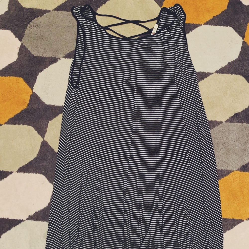 soft striped shift dress